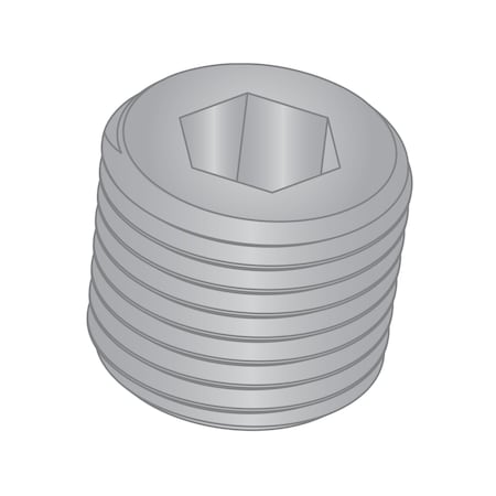 Huyett Plug, Pipe 1/4 HX SKT SAE J531 SS PL PP-0250E31-SSPL
